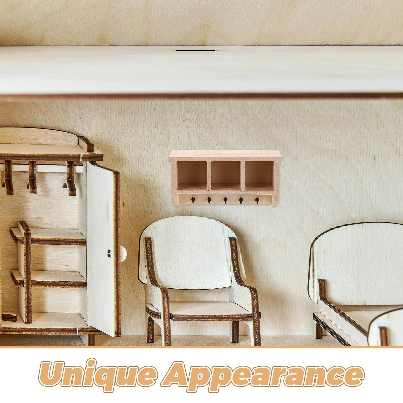 1 قطعة 1:12 مقياس مصغرة رف جدار لبيت الدمى خزانة الكتب لم تنته خشبية لتقوم بها بنفسك رف شاشة Diorama Mudroom المطبخ