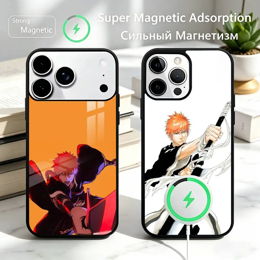 

Anime Lchigo Kurosaki BLEACH Phone Case For iPhone17,16,15,14,13,12,11 Plus,Pro Compatible with magnetic wireless charging