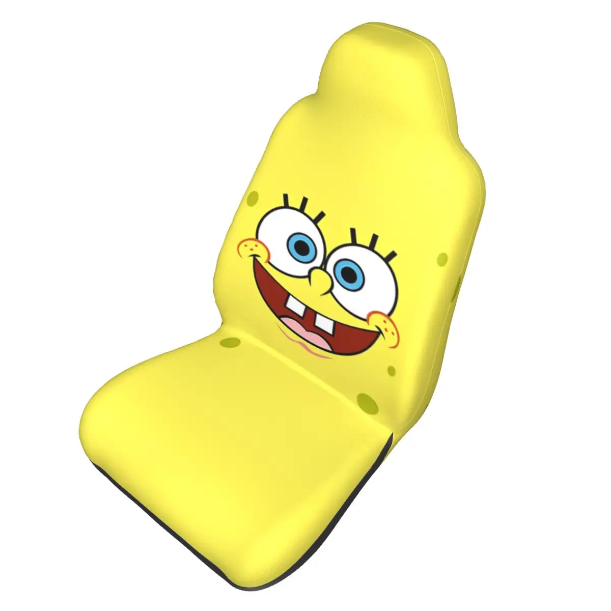 SpongeBobed Cartoon Car Interior Accessory Front Seat Covers for Vehicles Universal Fit Single Seat Cover for Car Suv Van