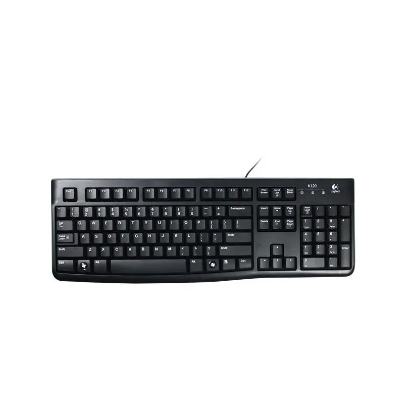 

Logitech K120 USB Wired Keyboard Ultra-Thin for Office And Home Waterproof Splash Membrane Black Keyboard with Wired Connection