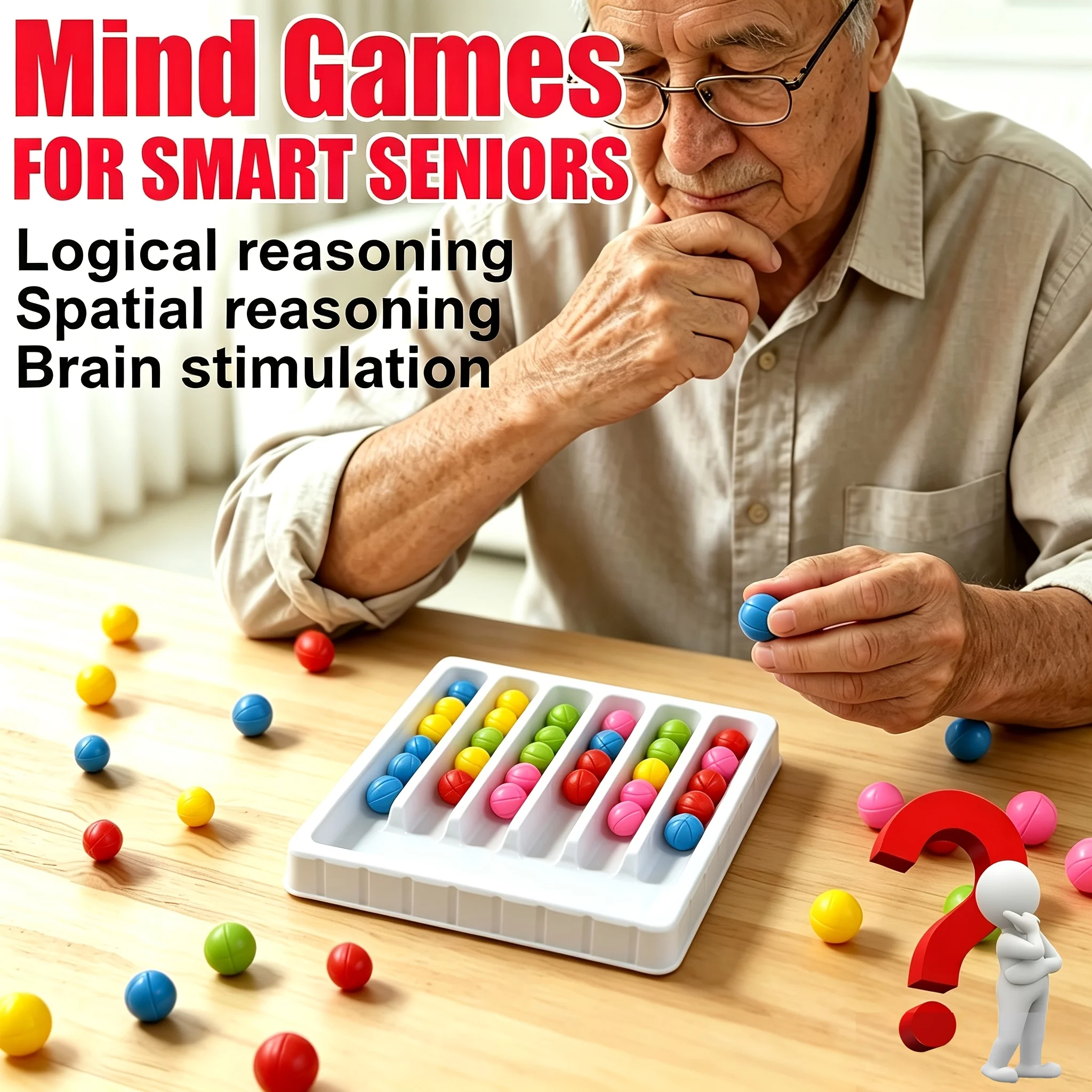 Brain Training Kit 1 Set, Senior Cognitive Puzzle Toy, Memory Focus Mental Exercise Game, Elderly Family Gift for Men Women