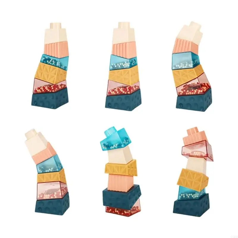 Cubos empilhamento educacionais CORB para crianças Cores brilhantes Blocos construção criativos Brinquedo jogo seguro