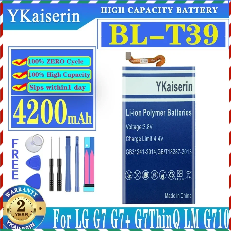 YKaiserin BL-T39 4200mAh New Battery For LG G7 G7+ G7ThinQ LM G710 ThinQ Q7+ LMQ610 Replacement Battery