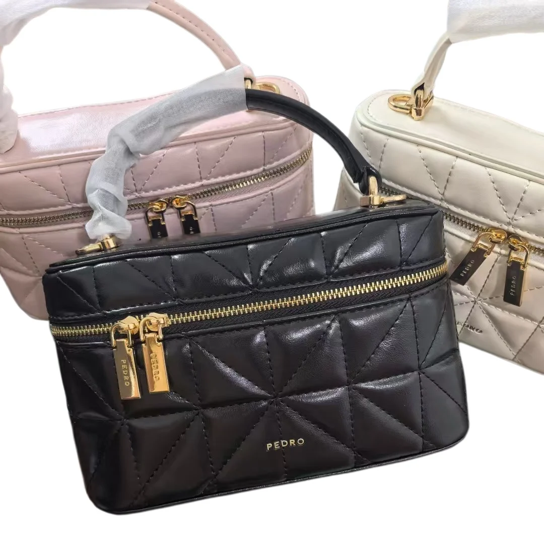 2026 New Pedro Handheld Simple Women's Bag Light Luxury Retro Single Shoulder Cross Small Square Bag