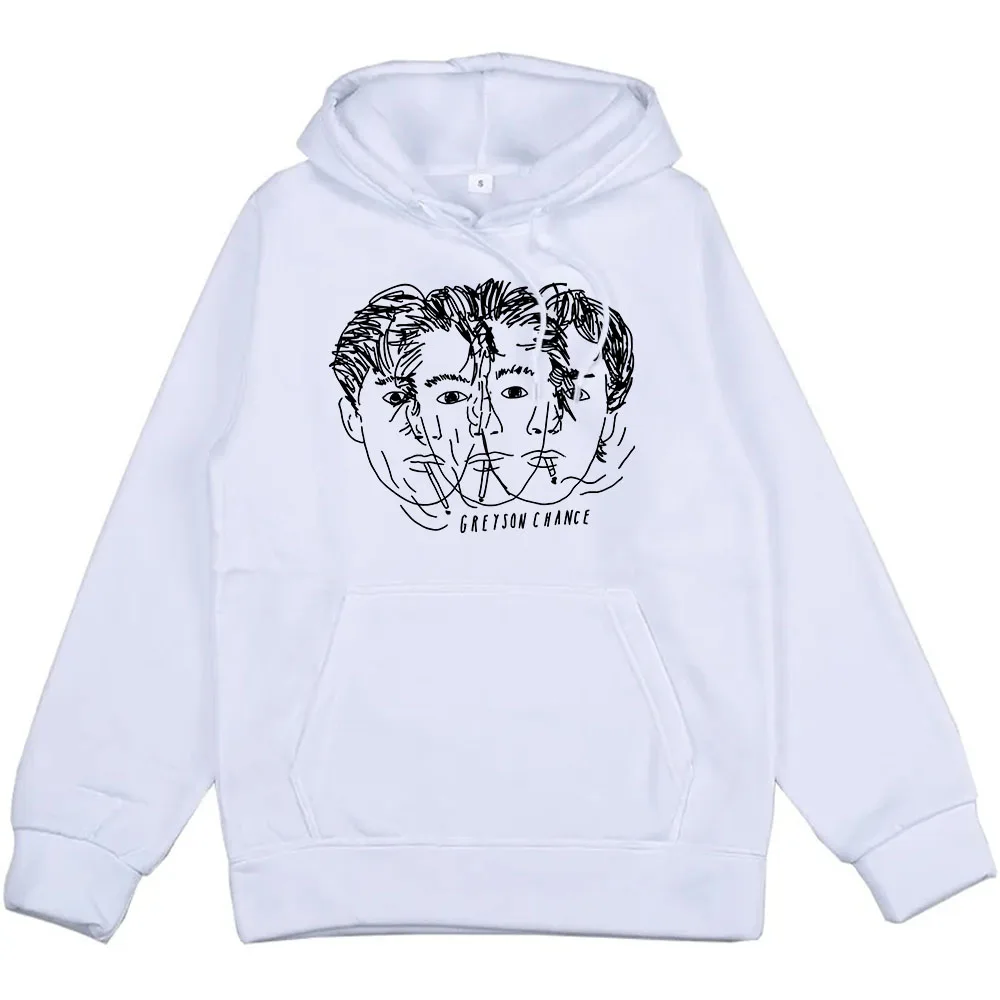 

Greyson Chance PORTRAITS HOODIE Fashion Long Sleeve Hooded Sweatshirts Singer Graphic Printing Pullovers Male Sudaderas Unisex