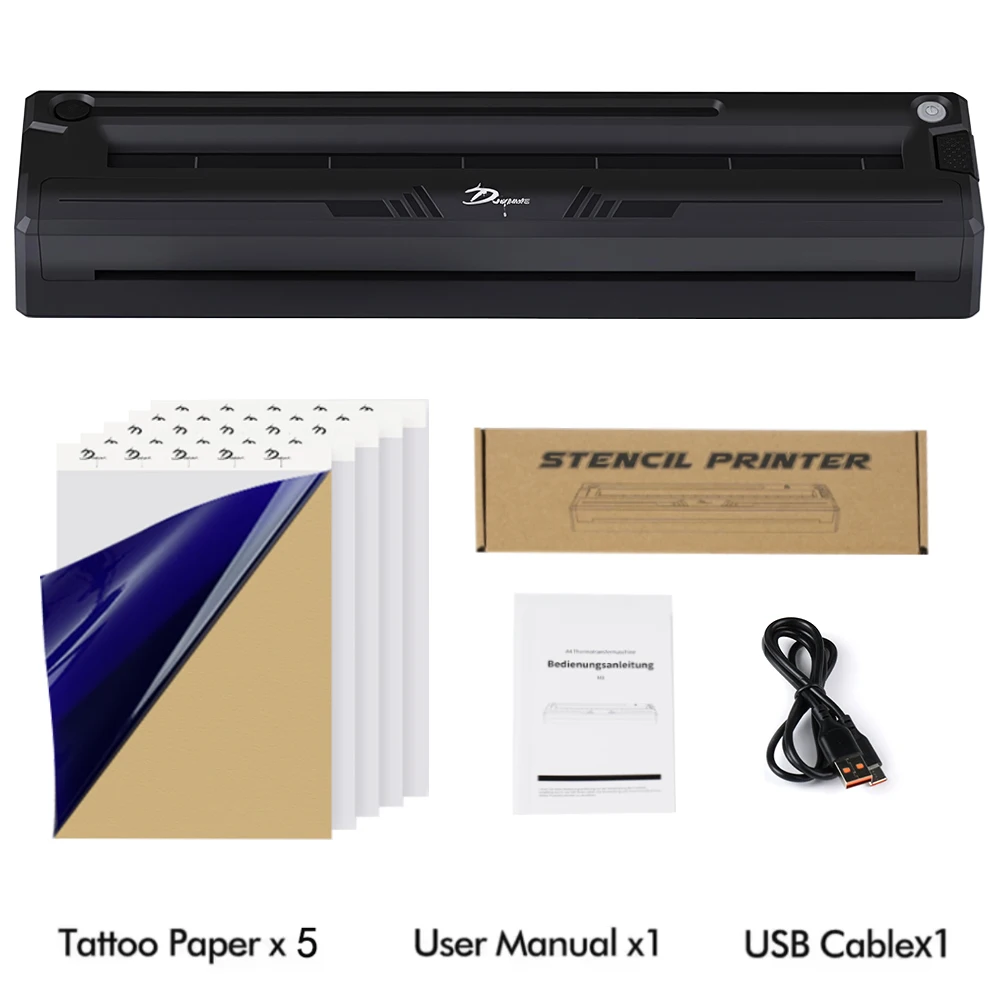 

Super Mini Wireless Thermal Tattoo Stencil Printer A4 Portable Tattoo Transfer Printer Compatible with Phone & PC