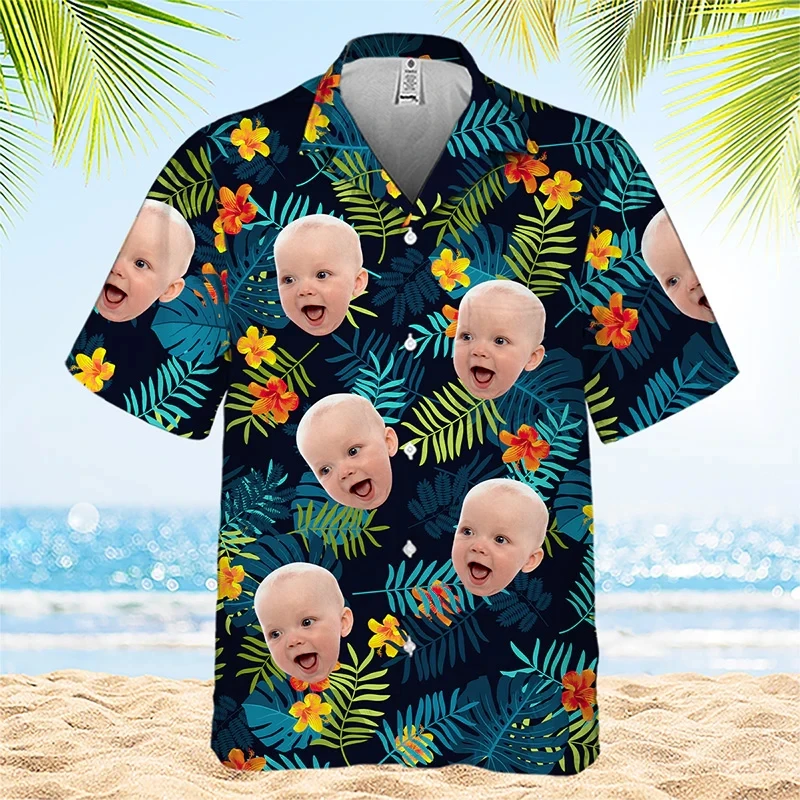 Custom Photo Beach Shirts For Men Women Family Personalized Face Custom Hawaiian Shirt Gift For Family Pet Owners Pet Lovers