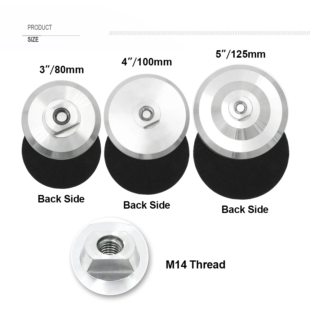SHDIATOOL Backer Pad Holder For Diamond Polishing Pads M14 Thread Diameter 3\