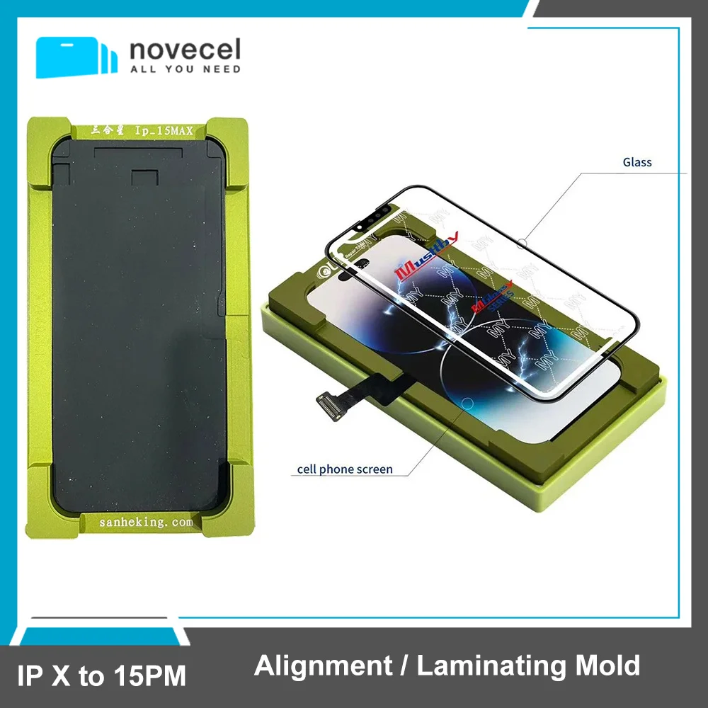 

2 in 1 Universal Laminating Alignment Mould Mold for iPhone 15pro 14 13 11 12 pro XS max OCA Glass LCD Touch Screen Location Mat