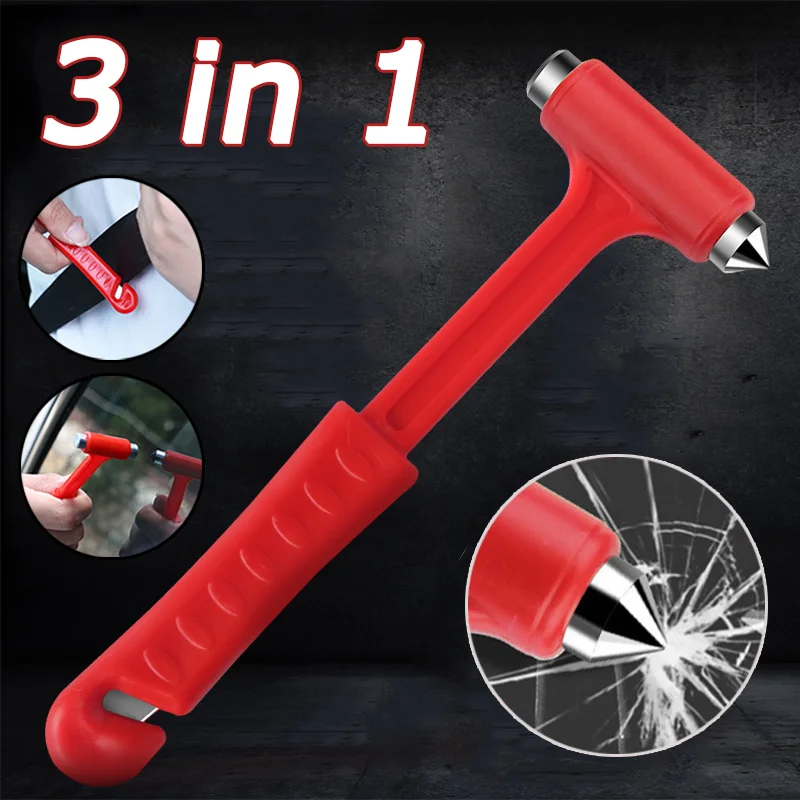 Mini Portable Safety Hammer Escape Emergency Car Window Breaker Seat Belt Cutter Multifunctional Escape Tools Car Accessories