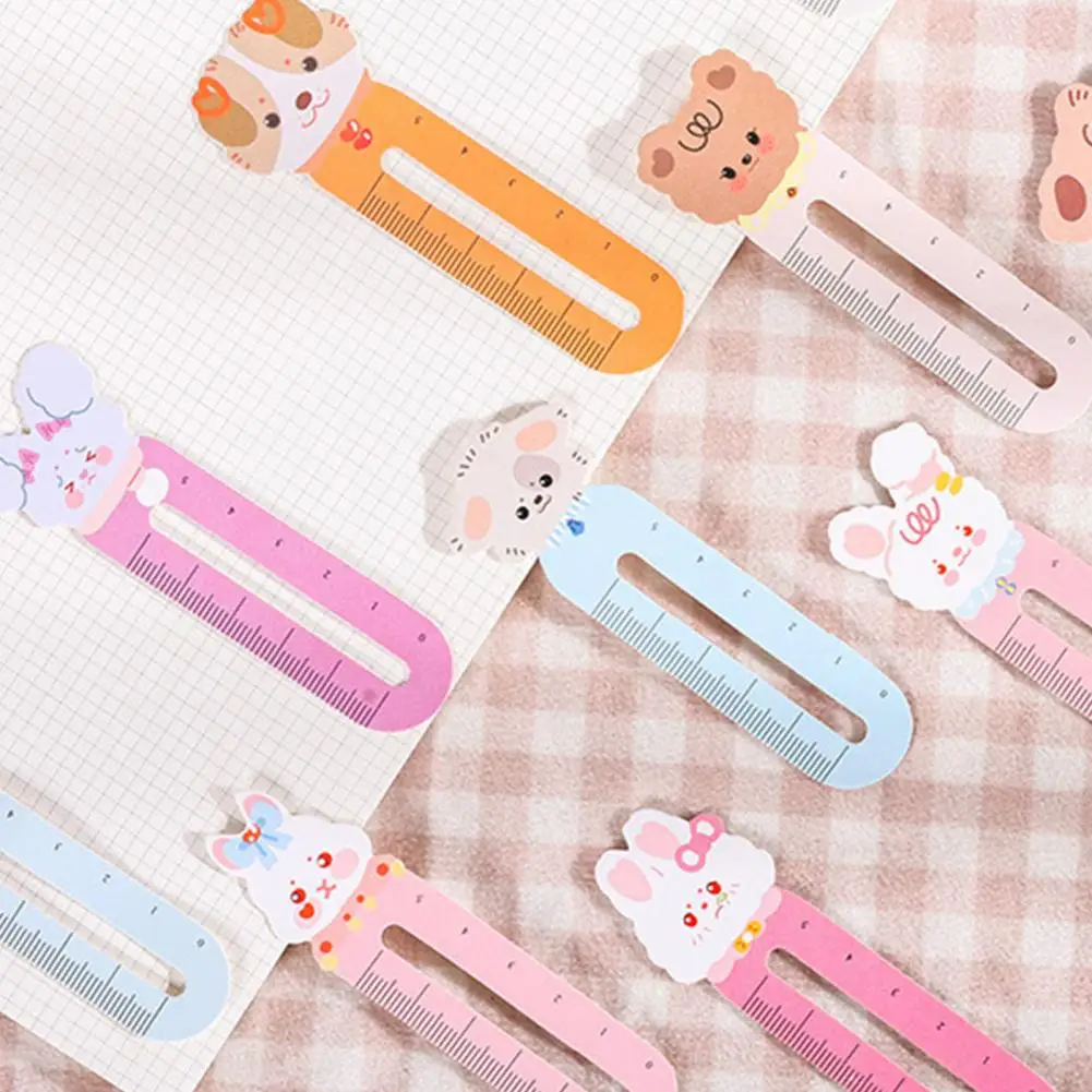 Cartoon Bookmark for Kids Convenient Bookmark Ruler for Reading Cute Cartoon Animal Flower Bookmarks Portable Paper for Kids'