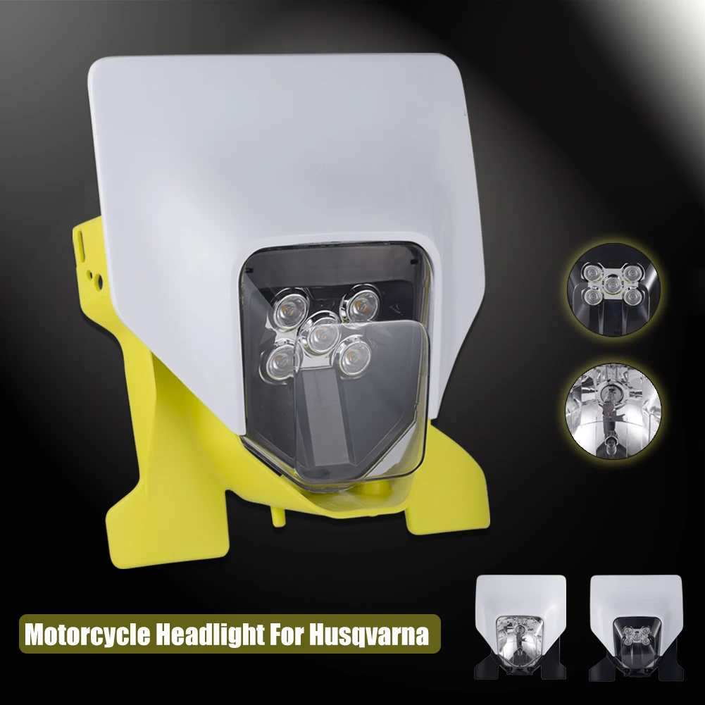 Motorcycle Headlight For Husqvarna TE150I TE250I TE300I TE FE 250-501 2020 2021 2022 2023 Enduro Dirt Bike Lamp Light Handguard