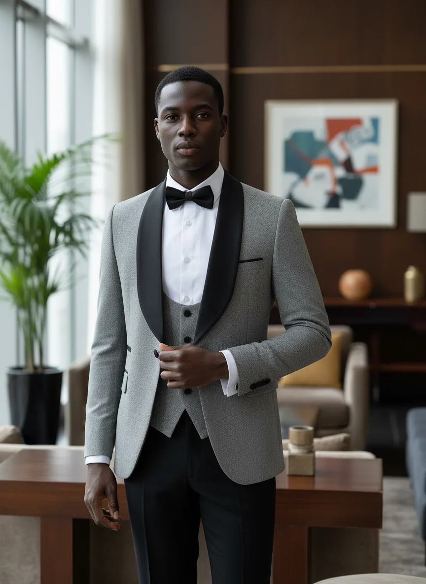 بدلة رجالية أنيقة لحفلات الزفاف والعريس سترة بقصة ضيقة للحفلات الراقصة الليلية