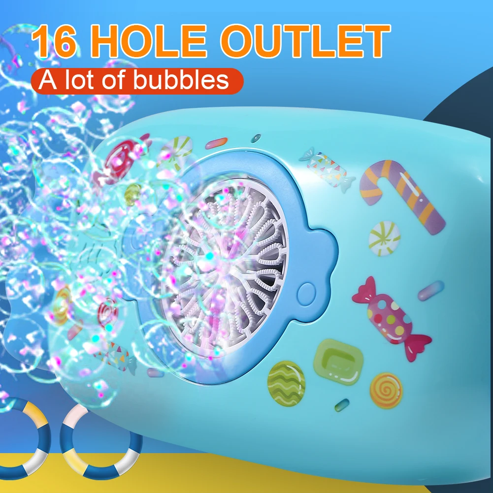 子供の自動石鹸バブルガンのおもちゃ,32穴,充電式,夏,屋外,女の子