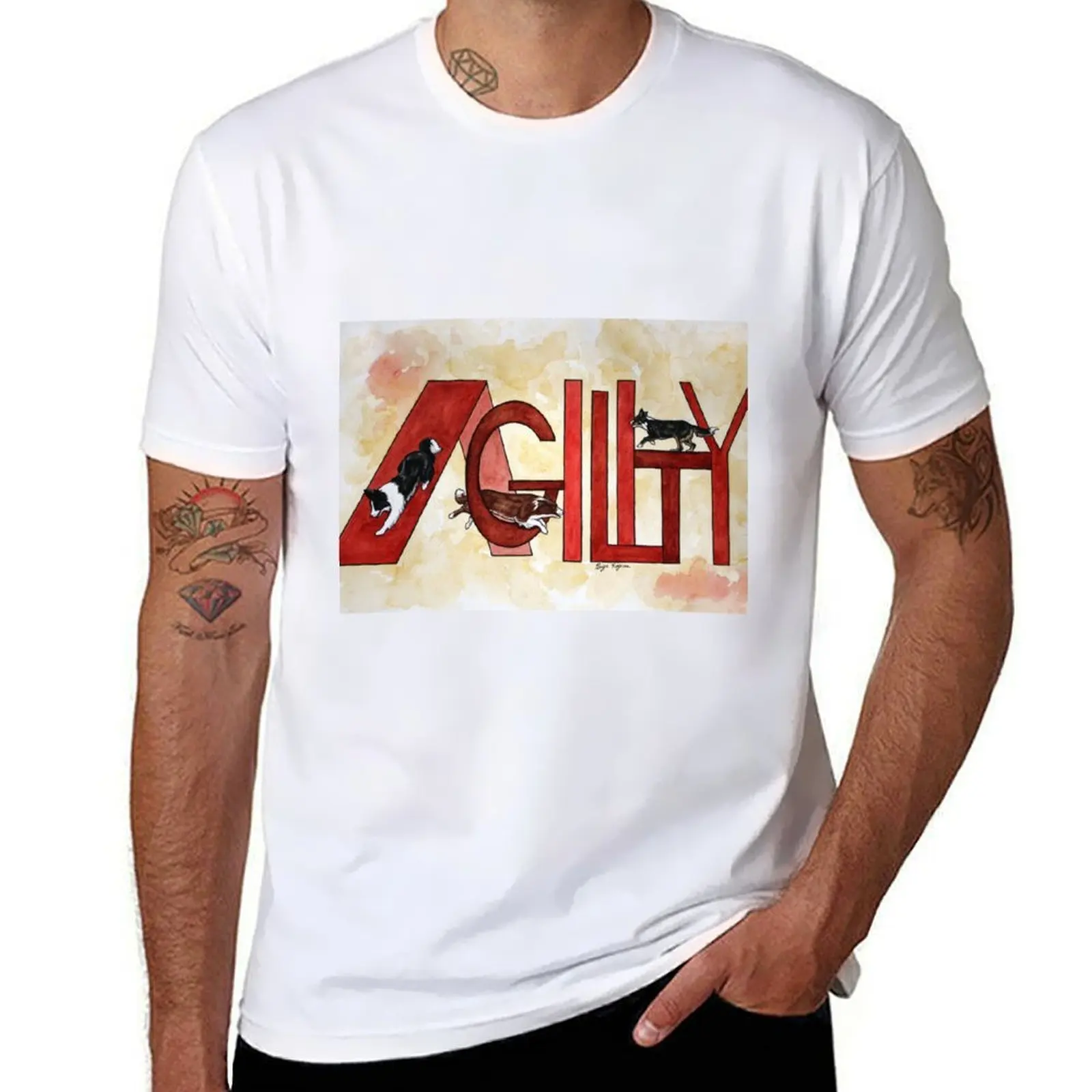 

Agility - border collies T-Shirt t shirts for man cotton funny t shirts for man cotton T-Shirt