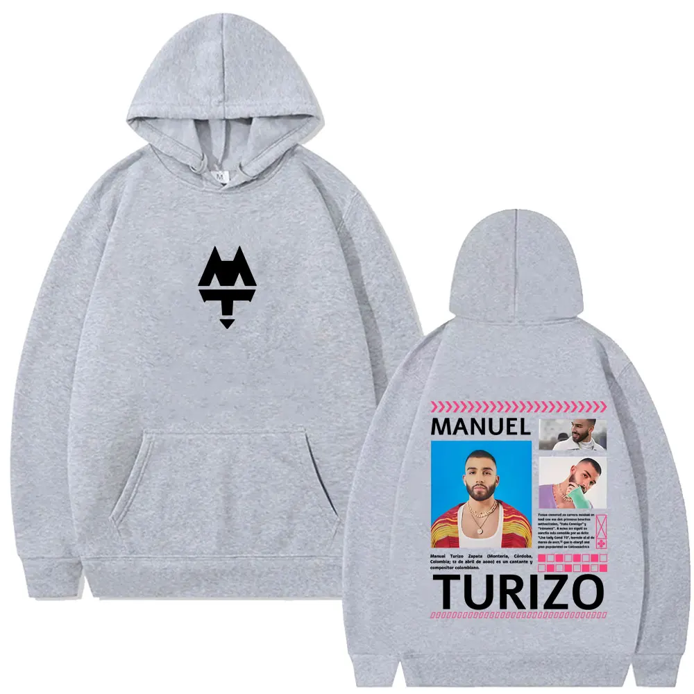Rapper Manuel Turizo Graphic Hoodie Men Women Clothing Hip Hop Fashion Pop Music Streetwear Men's Casual Cotton Vintage Hoodies