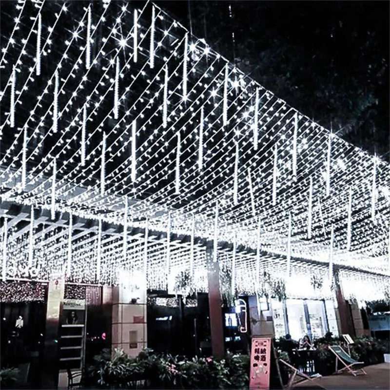 

32/24/16/8Tube Outdoor LED Meteor Shower String Lights for Street Garland Wedding Christmas Holiday Decorations Navidad 2025