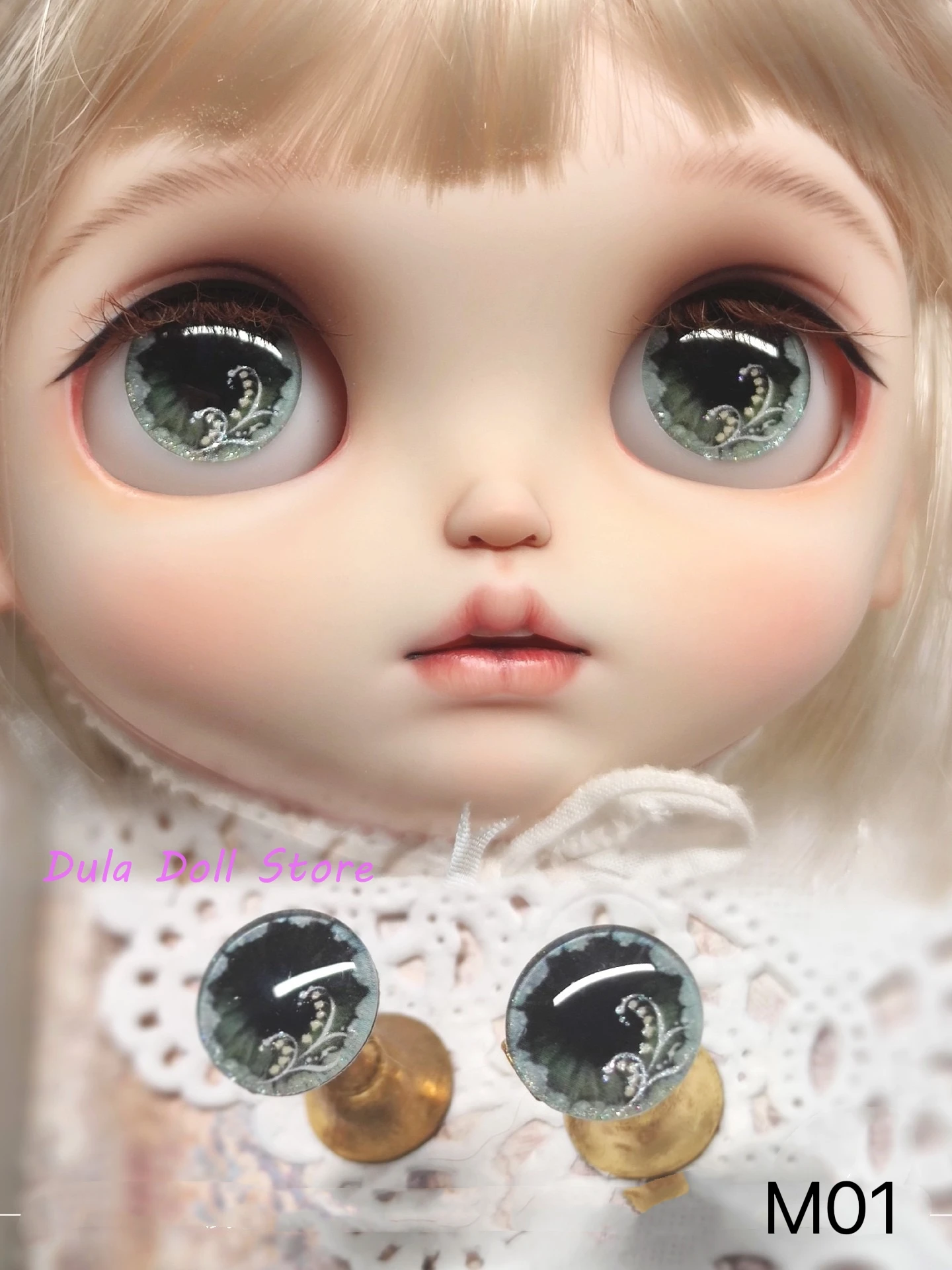 

Dula Handmade Magnetic Eye-bracket Glass Hand Drawn Printing Lily of the valley Eyepiece Eye Chips Blythe Bjd Doll Accessories