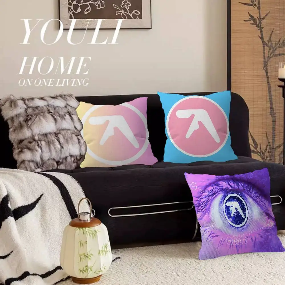 A-Aphex Twin Cushion Cover Car Throw Pillow Case For Sofa Car Christmas Gift 40x40cm 45x45cm
