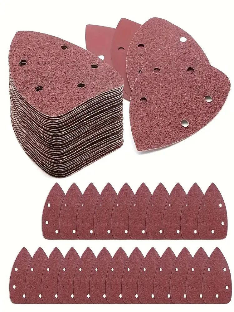 10/20/30/50 Stück selbstklebendes dreieckiges Klett-Schleifpapier – Aluminiumoxid-Schleifmittel, mittel 60–600 zum Polieren und Schleifen