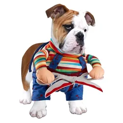 Funny transformation outfit with scissors standing transformation outfit for dog cat Halloween pet clothes