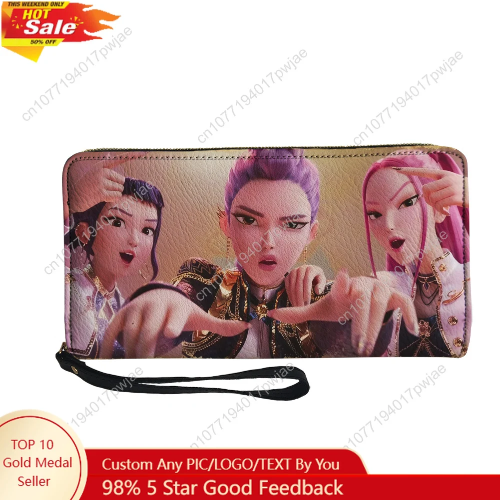 

KPop Demon Hunters Custom Wallet Purse Sprunki Mens Womens Zipper Long Wallets Double Print Portable Wallet Gift Bag