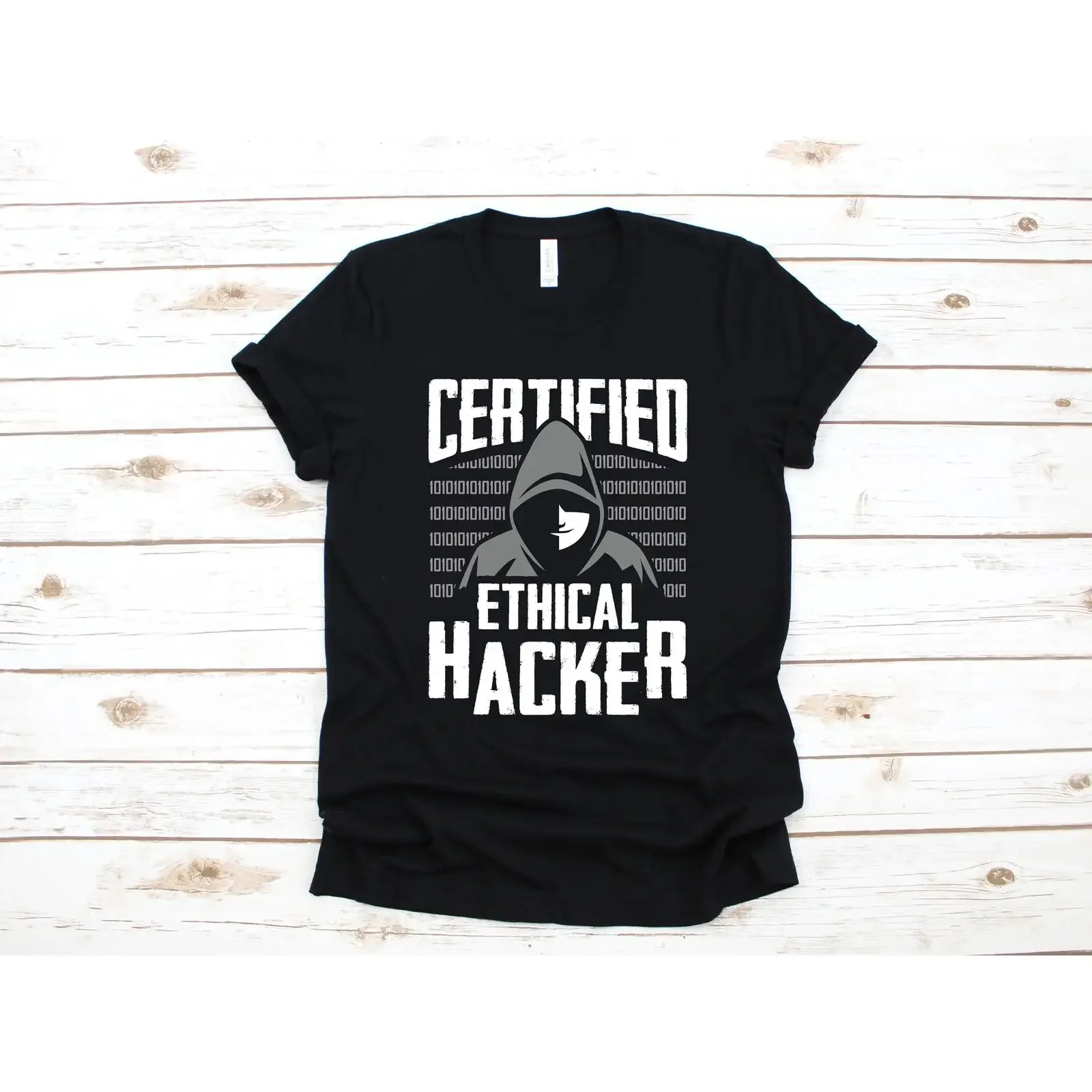 Certified Ethical Hacker T Shirt Coder SweaT Long Sleeve vintage Washed homme Stylish Versatile graphic Top For Everyday Wear