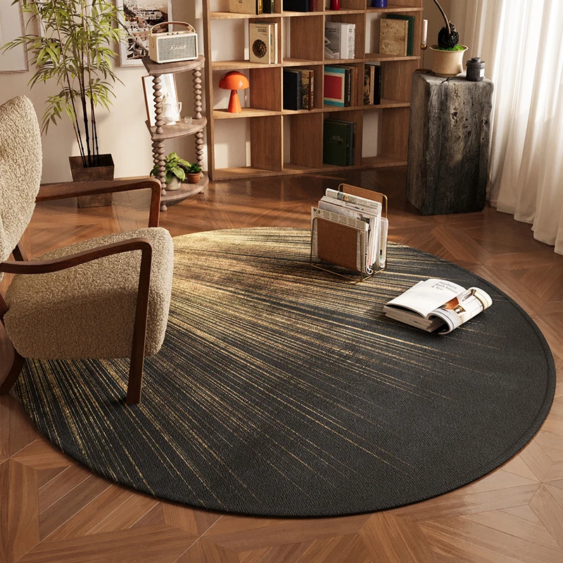 

Light Luxury Bedroom Decor Round Carpet Modern Style Carpets for Living Room Washable Bedside Soft Floor Mat Anti-slip Study Rug