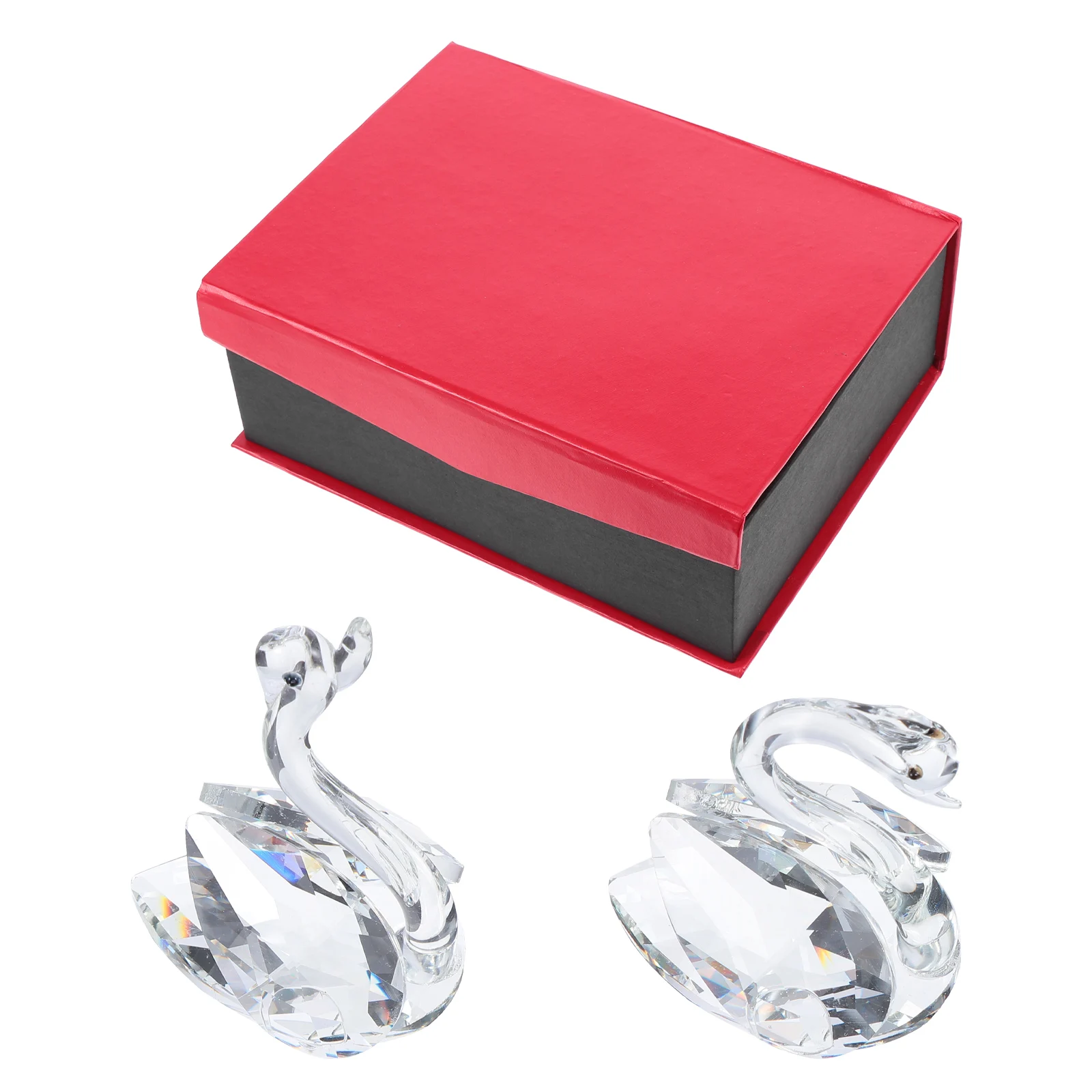 

1 Pair Crystal Swan Decorative Ornament For Home Bedroom Office Garden Desktop Car Ornament Environmentally Friendly