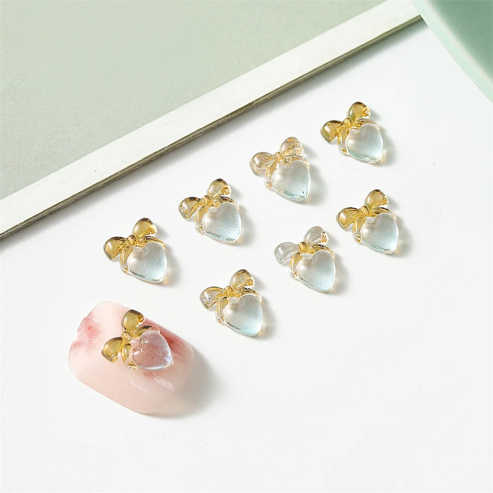 1~4SETS Nail Art Accessories Heart Crafts Jewelry Rhinestones/ornaments Cute Nail Accessories Hairpin Mini Size