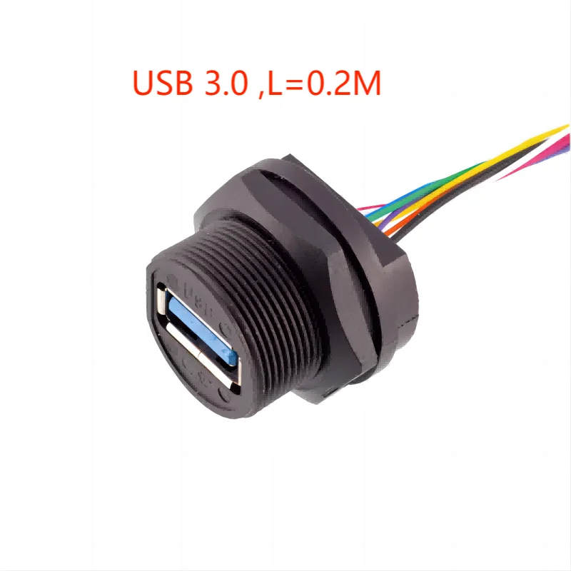 1pc Circular Type Plastic USB 2.0/3.0&CAT6&Type C&HDMI-Compatible Socket Female Jacks Panel Mounting Electronic Connectors