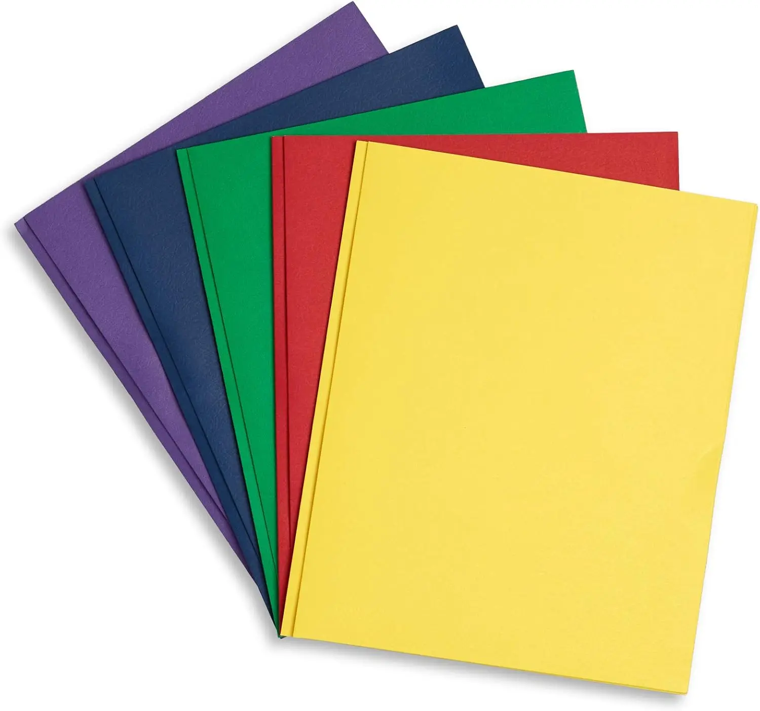 

100 Pack 2 Pocket Folders with Prongs, Assorted 5 Colors for Letter Size Paper, Office & Classroom Use