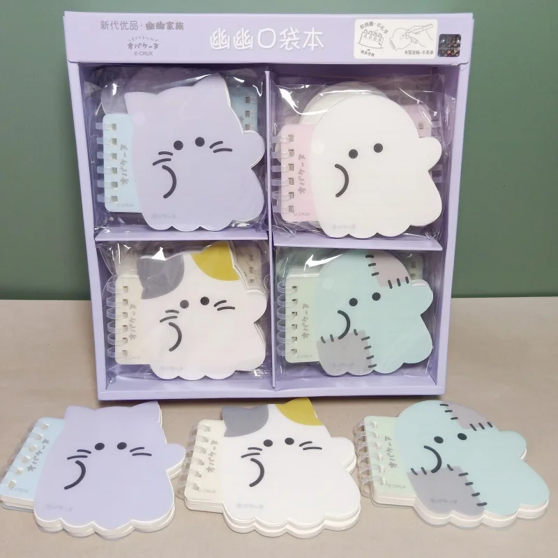 Kawaii Mini Notebook Mixed Cute Little Ghost Kitten Pocket Notebook Journals Diary Memo Notepad Fun Cartoon Stationery Gift