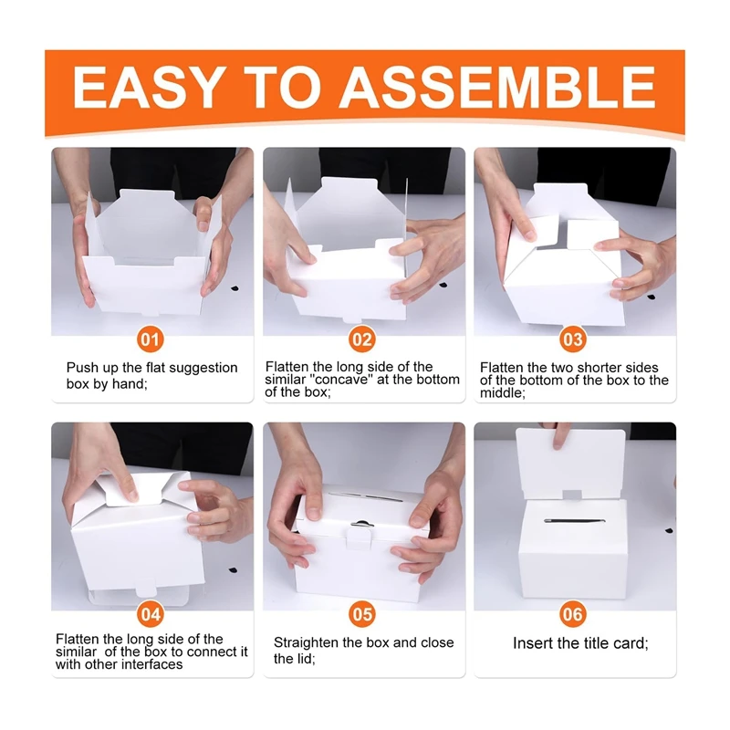 24 Pack Cardboard Ballot Box With Slot, Raffle Boxes 6X6inch, Suggestion Boxes With Removable Slot, Donation Boxes