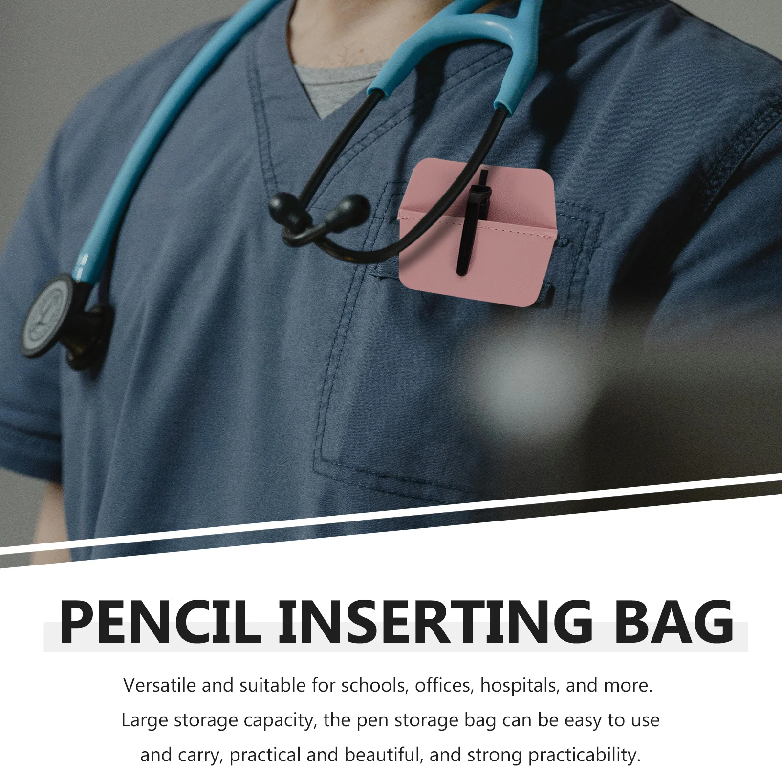 

2pcs Portable Pen Sleeve Pu Nurse Pencil Storage Bag Insert Type Organizer For Doctor Hospital Supply Reusable Pen