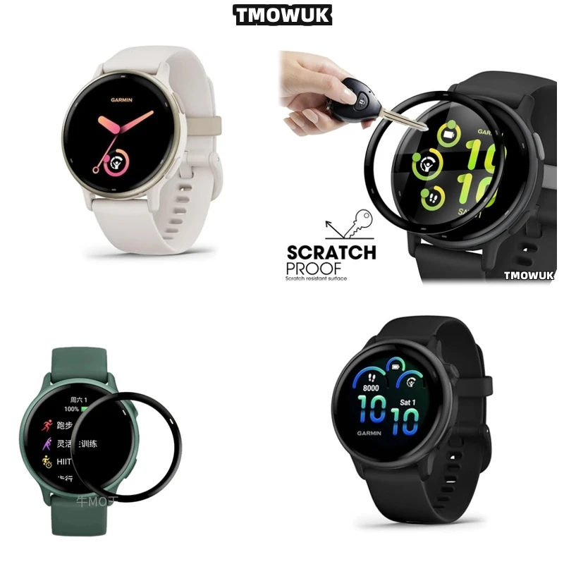

For Garmin Active 6 Active6 Premium Soft Film Screen Protector, 100% Bubble-Free Application Kit With Microfiber Cloth