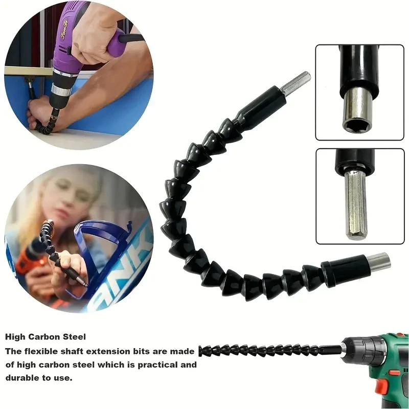 1 PC 295 มม.360 องศาไขควง BEND Universal ADAPTER EXTENSION Rod เจาะบิตเพลาแบบยืดหยุ่นไฟฟ้ามือเจาะเครื่องมือ