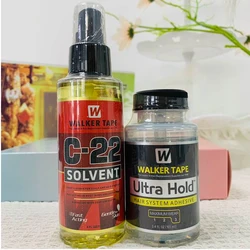 C-22 Solvent By Walker Tape Remover Ultra Hold Adhensive Glue for Toupee 101ml Walker Tape Human Hair Wigs Spray With Brush New