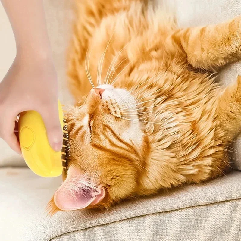 

Cat Dog Steam Brush Electric Spray Soft Silicone Depilation Cats Bath Hair Brush Massage Pet Grooming tool