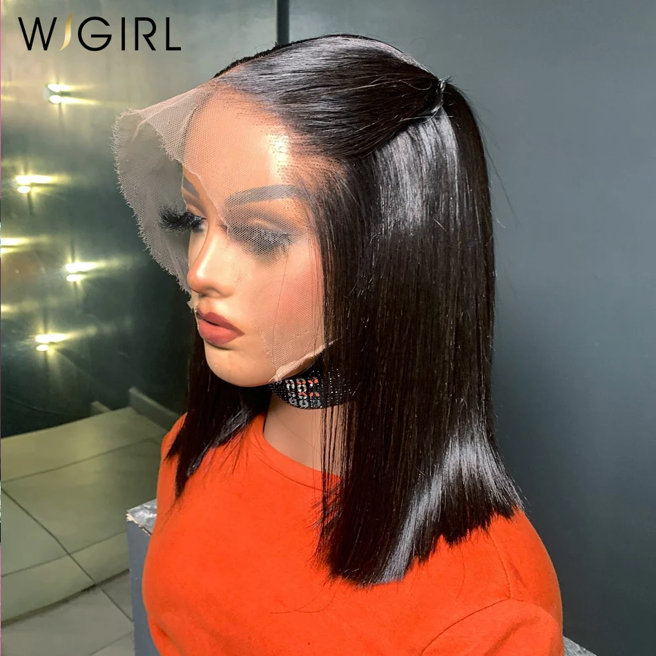 13x6 Straight Lace Frontal Bob Wig Pre Plucked 13x4 Human Hair Wigs Brazilian Bone Straight Short 5x5 Bob Glueless Wig For Women