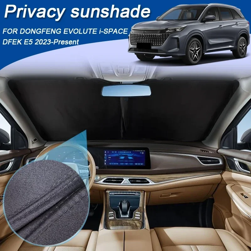 Car Black Anti-UV Heat Insulation Window Privacy Sunshade For DONGFENG EVOLUTE i-SPACE DFEK E5 2023-2026 Protect Cover Accessory