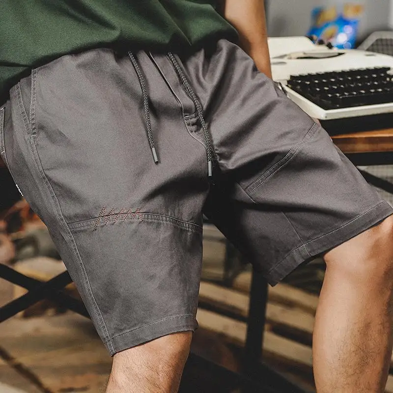 

Loose Men's American Sle Workwear orts Summer Straight Leg Spor Five-Quarter Pants Youthful Vitali Cotton Chino