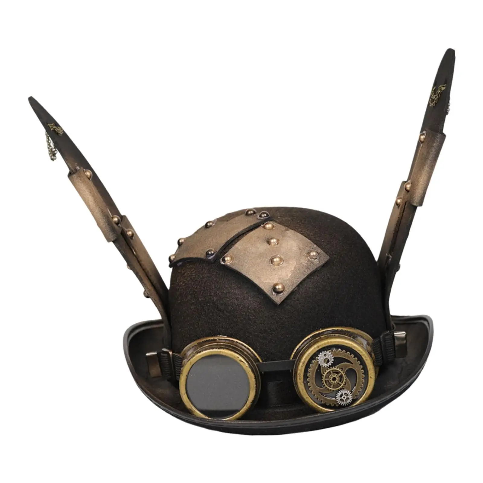 Steampunk Hat with Goggles Black Top Hat Unisex Steampunk Goggles Glasses