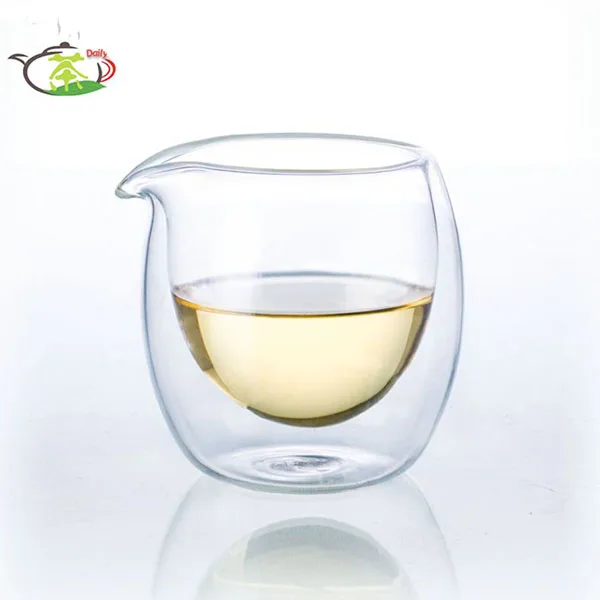 100ml Heat-Resisting Clear Double Wall Layer Glass Tea Pitcher Gongdao Tea Cup Cha hai fair mug