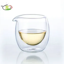 100ml Heat-Resisting Clear Double Wall Layer Glass Tea Pitcher Gongdao Tea Cup Cha hai fair mug