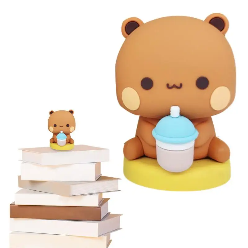 Bear Toy Figurines Anime Figure Mini Bear Toy Comic Collectible Cute Trendy Ornaments Garden Miniature Cake Toppers Hand-Made