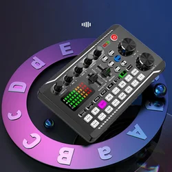 Sound Card 16 Sound Effects Noise Reduction Mixers Headset Mic Voice Control for Phone PC Computer DJ Music Studio Party