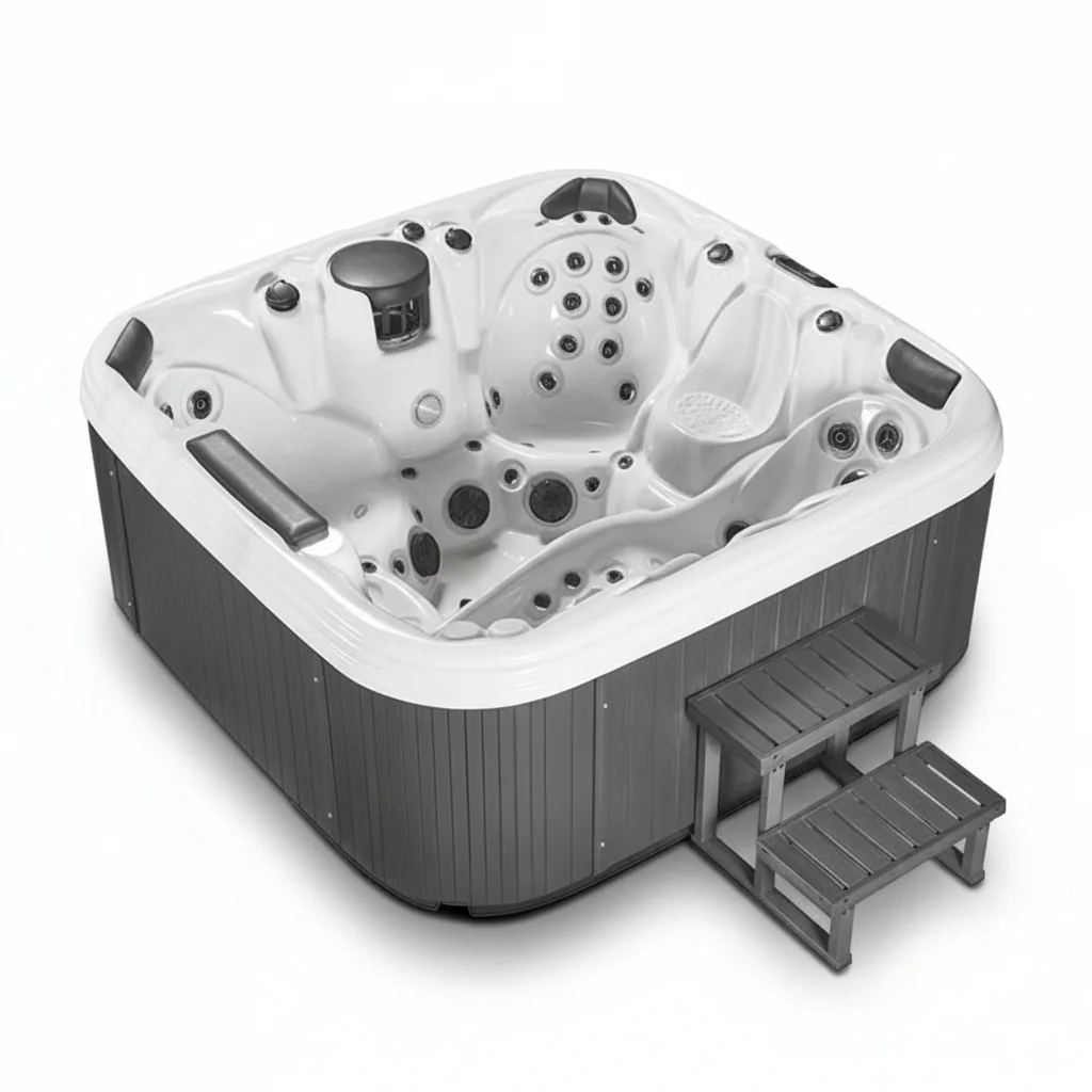 Jacuzzi para 6 Personas, Bañera de Hidromasaje con Red de Nailon Resistente, Jacuzzi Exterior de Grado Industrial, Pieza de Repuesto Premium de Alta Resistencia