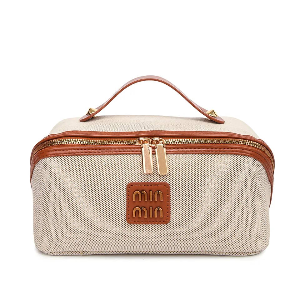 

Women Light Luxury Brand New Portable Waterproof Canvas Cosmetics Washing Storage Bags Cosmetic Bags Large Capacity High-end