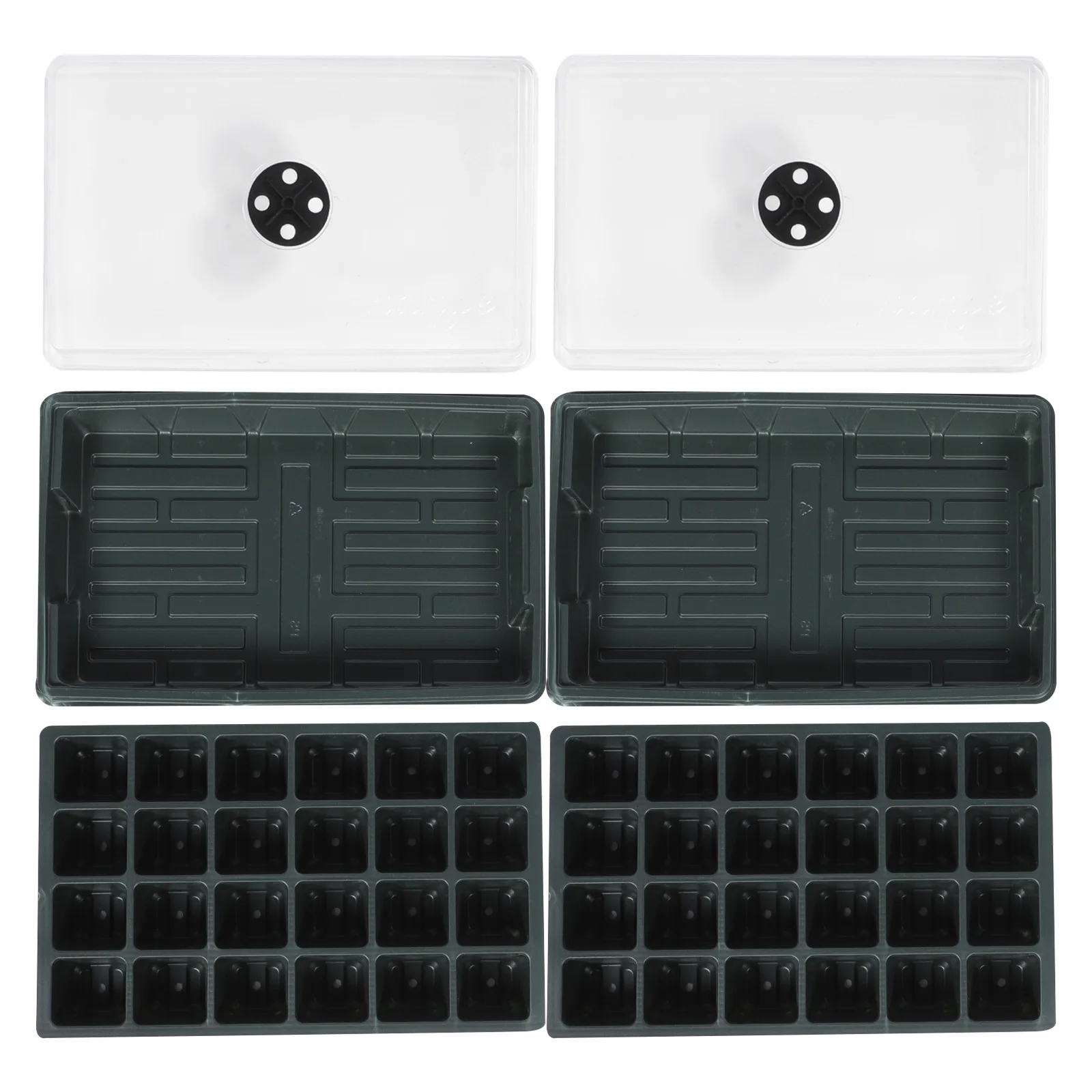 

2Pcs 24Hole Seedling Tray Stands Plant Flower Growth Box Gardening Tray Waterproof Nursery Vegetable Flowers Planter
